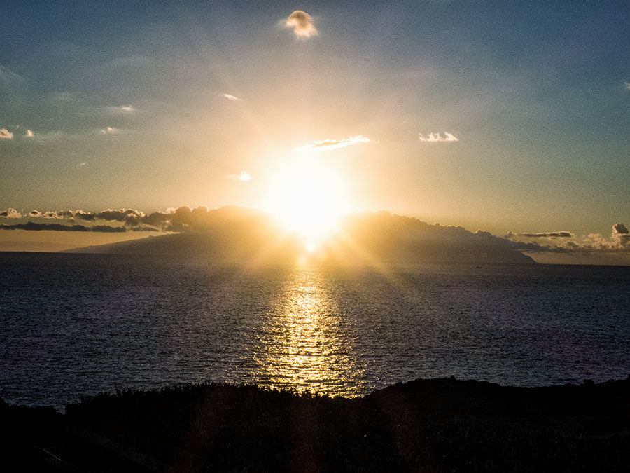 Teneriffa Urlaub - Sonnenuntergang über La Gomera